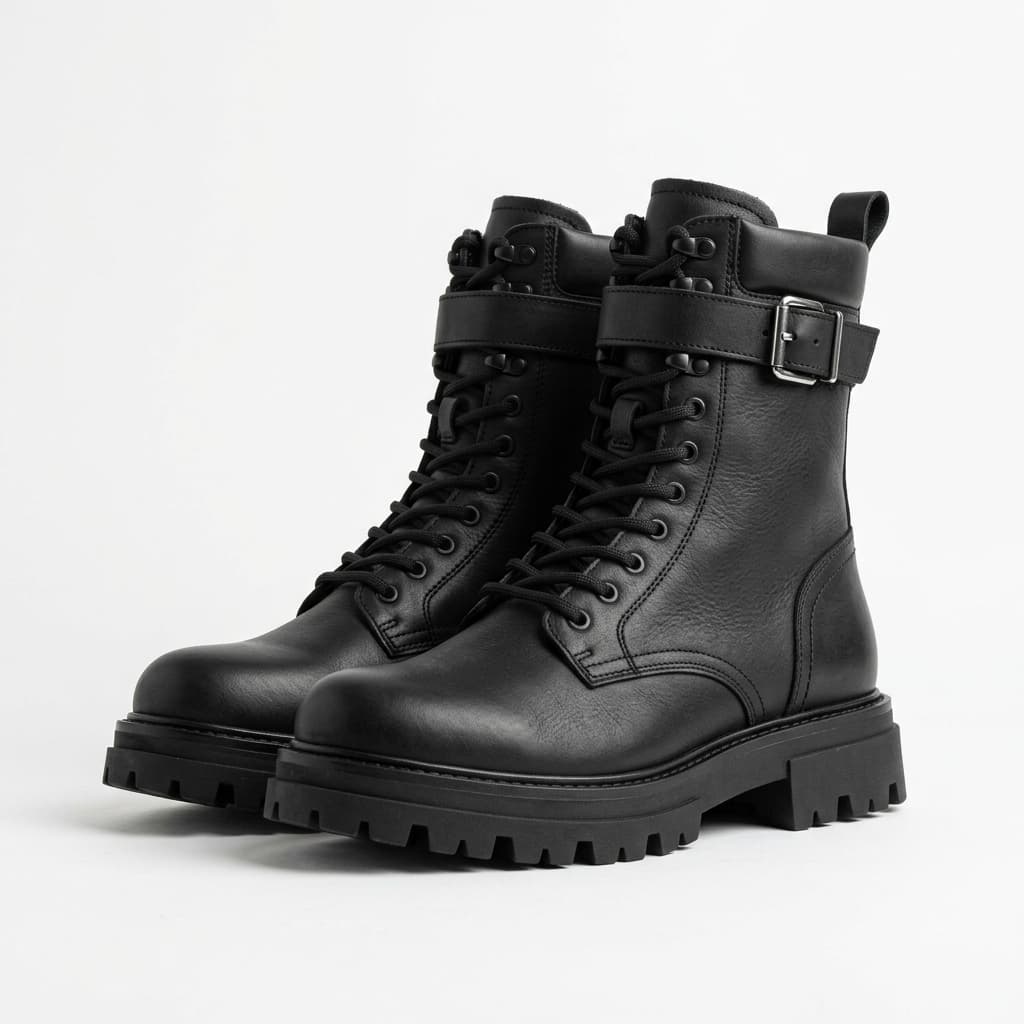 Boots Combat Cổ Cao Lacing