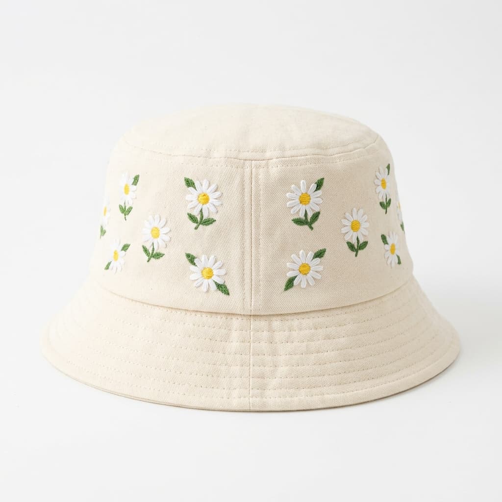 Mũ Bucket Thêu Hoa Daisy
